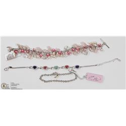 12) LOT OF 3 ST. SILVER RP GEMSTONE BRACELETS