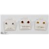 Image 1 : 13) LOT OF 3- 14KT YELLOW GOLD GEMSTONE EARRINGS