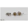 Image 1 : 14) LOT OF 2 ST.SILVER DIAMOND & CITRINE EARRINGS