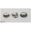 Image 1 : 15) LOT OF 3 STERLING SILVER MARCASCITE &CZ RINGS