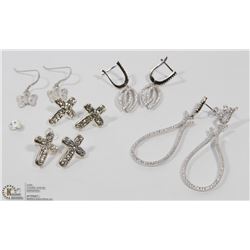 17) LOT OF 6 STERLING SILVER EARRINGS
