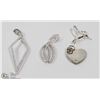 Image 1 : 18) LOT OF 4 STERLING SILVER CZ PENDANTS