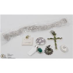 23) LOT OF 6 ST. SILVER GEMSTONE & CZ PENDANTS