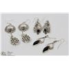 Image 1 : 29) LOT OF 5 ST. SILVER ONYX & MARCASITE EARRINGS