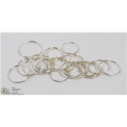 30) LOT OF 15 STERLING SILVER HOOP EARRINGS
