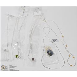 34) LOT OF 6 STERLING SILVER GEMSTONE NECKLACES