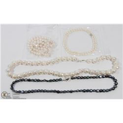 47) LOT OF 4 FRESHWATER PEARL NECKLACES