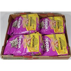 4 BAGS OF WHISKAS INDOOR CAT FOOD