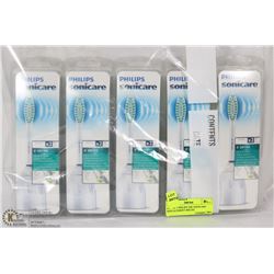 LOT OF 5 PHILIPS 2PK SONICARE REPLACEMENT BRUSH
