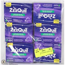 6 PACKS OF 36 ZZZQUIL NIGHT TIME SLEEP AID.