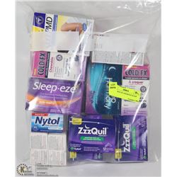 LARGE BAG OF ASSORTED SLEEP AIDS