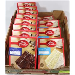 FLAT OF 12 BETTY CROCKER CAKE MIX - DEVILS FOOD &