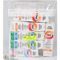BAG OF ASSORTED FLEET ENEMA LUBRICANT LAXATIVES