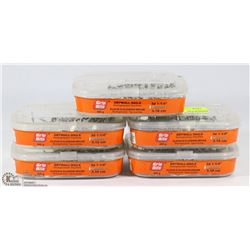 5 TUBS OF 3D 1-1/4" DRYWALL NAILS