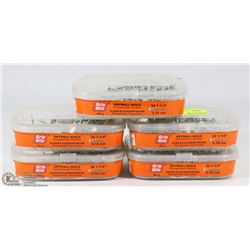 5 TUBS OF 3D 1-1/4" DRYWALL NAILS