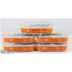 5 TUBS OF 3D 1-1/4" DRYWALL NAILS