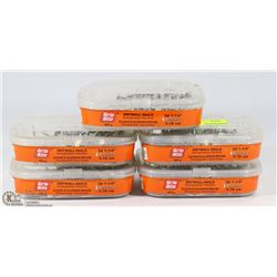 5 TUBS OF 3D 1-1/4" DRYWALL NAILS