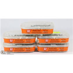 5 TUBS OF 3D 1-1/4" DRYWALL NAILS