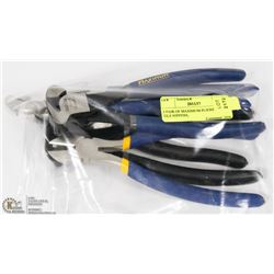5 PAIR OF MAXIMUM PLIERS, INCLS TILE NIPPERS,