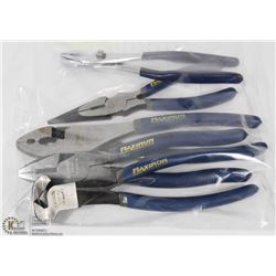 5 PAIR OF MAXIMUM PLIERS, INCL NEEDLENOSE,