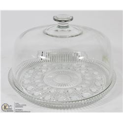 HEAVY GLASS DOME CAKE PLATE & COVER