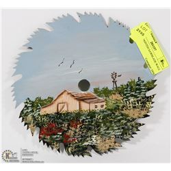 7" HAND PAINTED SAWBLADE WALL HANGING