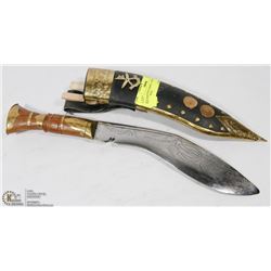 DECORATIVE KNIFE + SHEATH FROM NEPAL INDIA