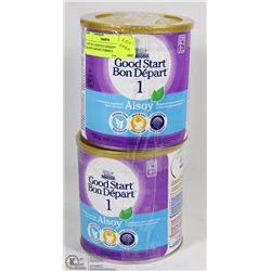 LOT OF 2 NESTLE GOODSTART 1 ALSOY INFANT FORMULA.