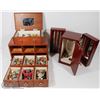 Image 1 : LOT OF 2 BROWN JEWELRY BOXES W CONTENTS INCL