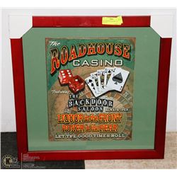 22X22 FRAMED ROADSIDE CASINO BAR SIGN