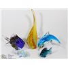 Image 1 : LOT OF 5 GLASS COLORED FISH FIGURINES