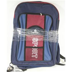 2 NAVY AND RED SPORTS BACK PACKS