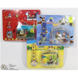 LOT OF 3 KIDS WATCH AND WALLET SET