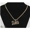 Image 1 : GOLD COLOURED 'BARBIE' PENDANT AND CHAIN