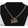 Image 1 : GOLD COLOURED 'BARBIE' PENDANT AND CHAIN