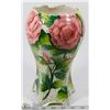 Image 1 : J MCCALL 11 INCH FLORAL DECORATIVE  MAJOLICA VASE