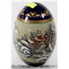 Image 1 : 10 INCH PORCELAIN ORIENTAL EGG ORNAMENT