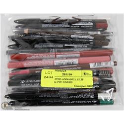 25 ASSORTED ANNABELLE LIP LINERS & EYE LINERS
