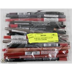 25 ASSORTED ANNABELLE LIP LINERS & EYE LINERS