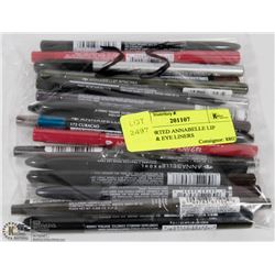 25 ASSORTED ANNABELLE LIP LINERS & EYE LINERS