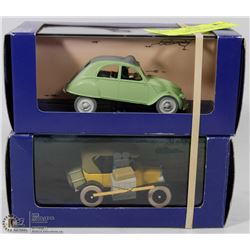 SET OF 2 VIRTUE TINTIN CARS ATLAS #06 LA 2CV(1956