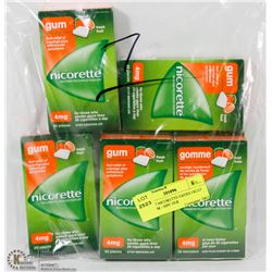 LOT OF 7 NICORETTE FRESH FRUIT 4MG GUM - 30PC PER