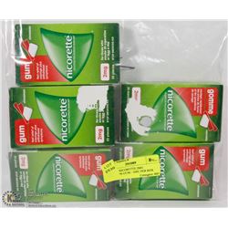 LOT OF 5 NICORETTE 2MG CINNAMON GUM - 30PC PER BOX