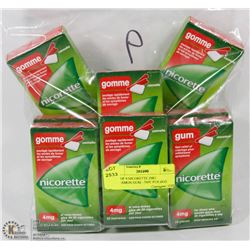 LOT OF 9 NICORETTE 4MG CINNAMON GUM - 30PC PER BOX