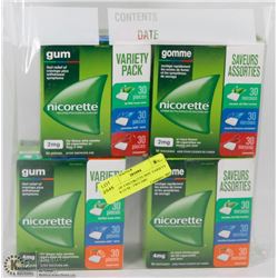 LOT OF 4 NICORETTE 90PC VARIETY PACK GUM - TWO 2MG