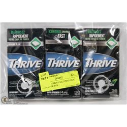 LOT OF 3 THRIVE NICOTINE GUM -36PCS PER BOX