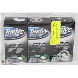 LOT OF 3 THRIVE NICOTINE GUM -108PCS PER BOX