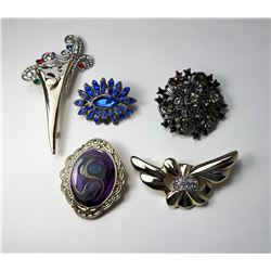 6 - LOT OF 4 VINTAGE BROOCHES