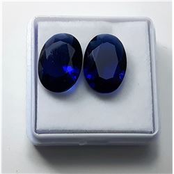 14 - LOT OF 2 MATCHED BLUE SAPPHIRE