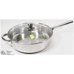 STAINLESS STEEL 5 QUART FRYING PAN WITH LID